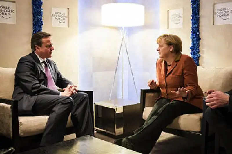 DAVID CAMERON E ANGELA MERKEL A DAVOS 