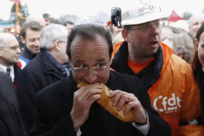 Franc&#807;ois Hollande baguette