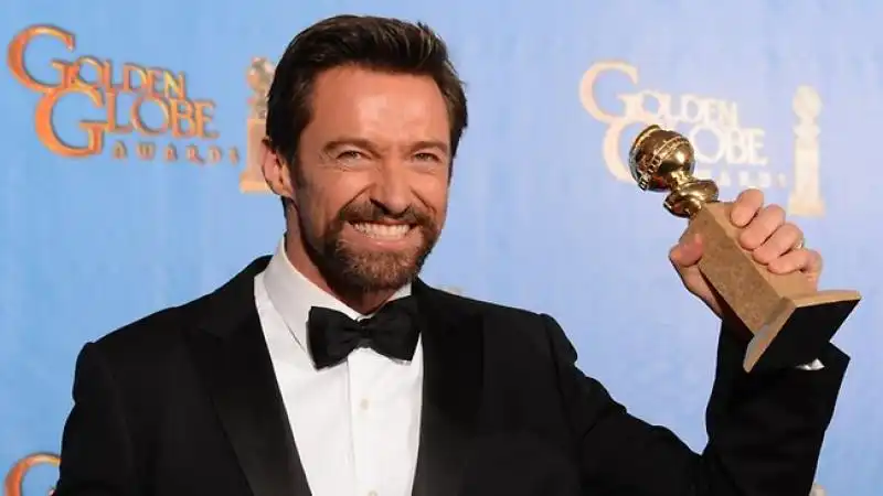 HUGH JACKMAN MIGLIORE ATTORE AI GOLDEN GLOBES 