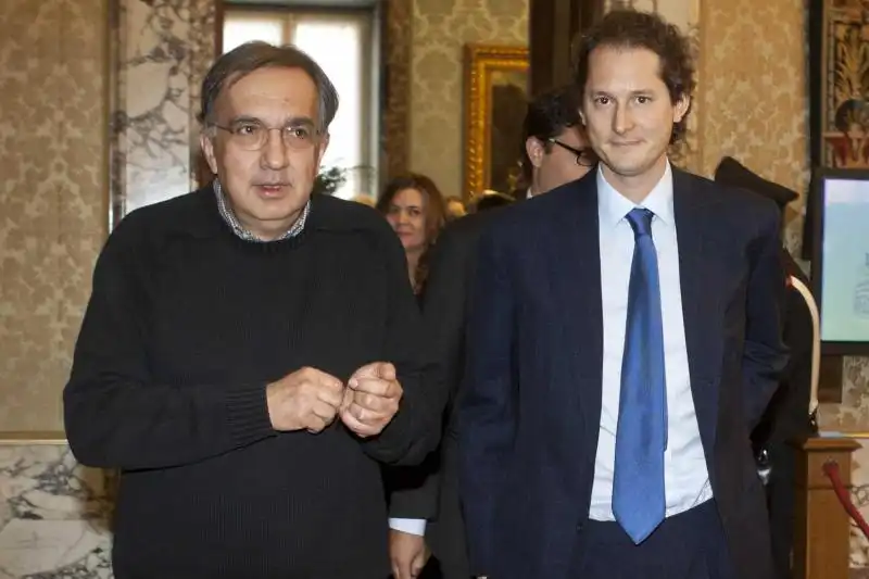 ASSEMBLEA GENERALI DI BANCA DITALIA SERGIO MARCHIONNE E JOHN ELKANN FOTO LA PRESSE 