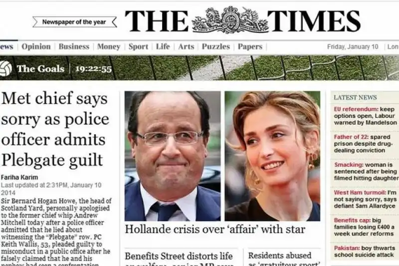 A Londres The Times consacre un article a l affaire Hollande Gayet scalewidth 