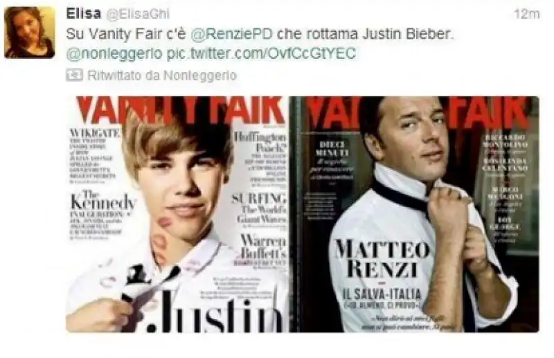 RENZI COME JUSTIN BIEBER 