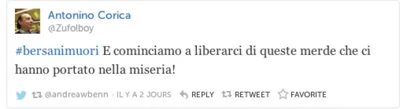 SU TWITTER CONTRO BERSANI 