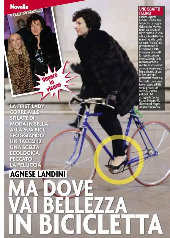 AGNESE LANDINI IN BICICLETTA