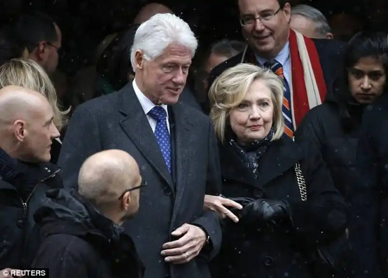 BILL E HILLARY CLINTON AL FUNERALE DI MARIO CUOMO