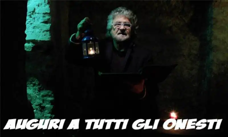 grillo discorso di capodanno da uno scantinato