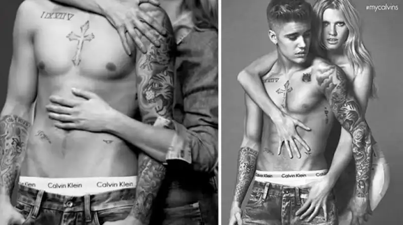 justin bieber ritoccato per calvin klein