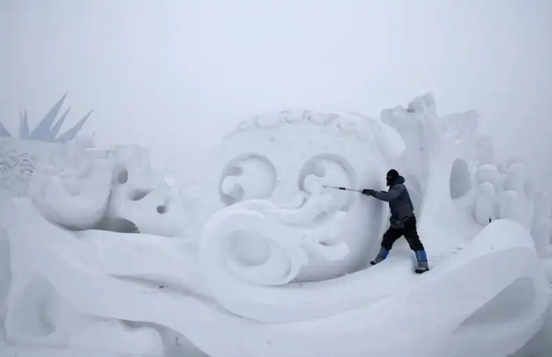 scultori di neve ad harvin