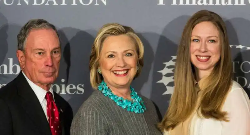 bloomberg con hillary e chelsea clinton