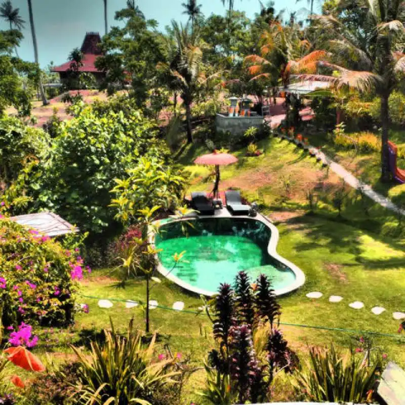 casa su albero a bali con piscina 