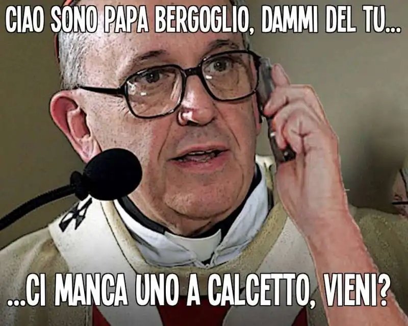 papa bergoglio al telefono 