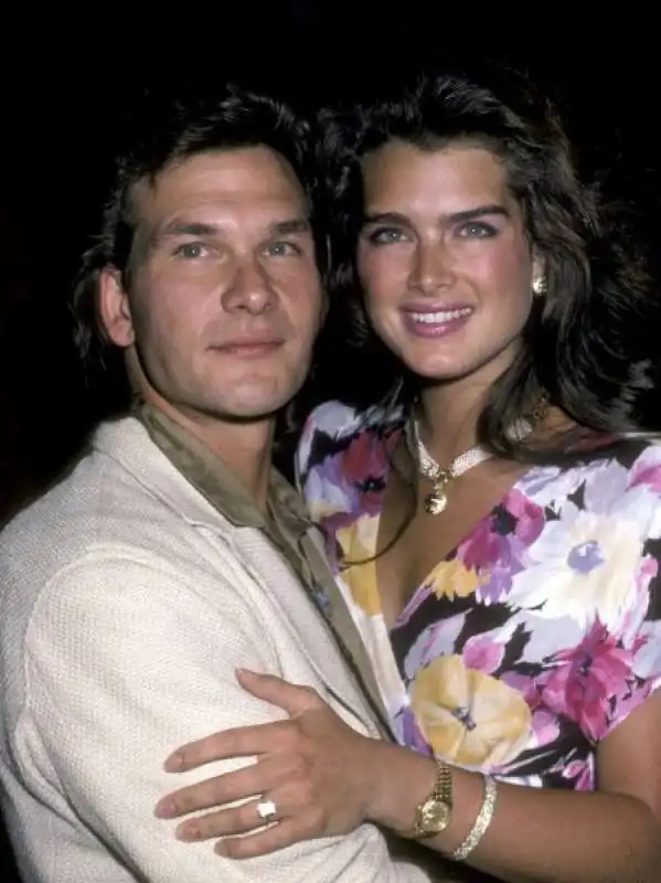 ron galella   patrick swayze brooke shields