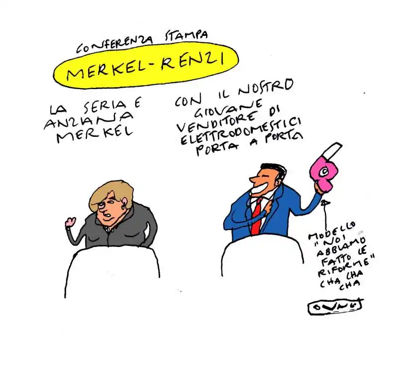 venditore porta a porta VINCINO SU RENZI MERKEL