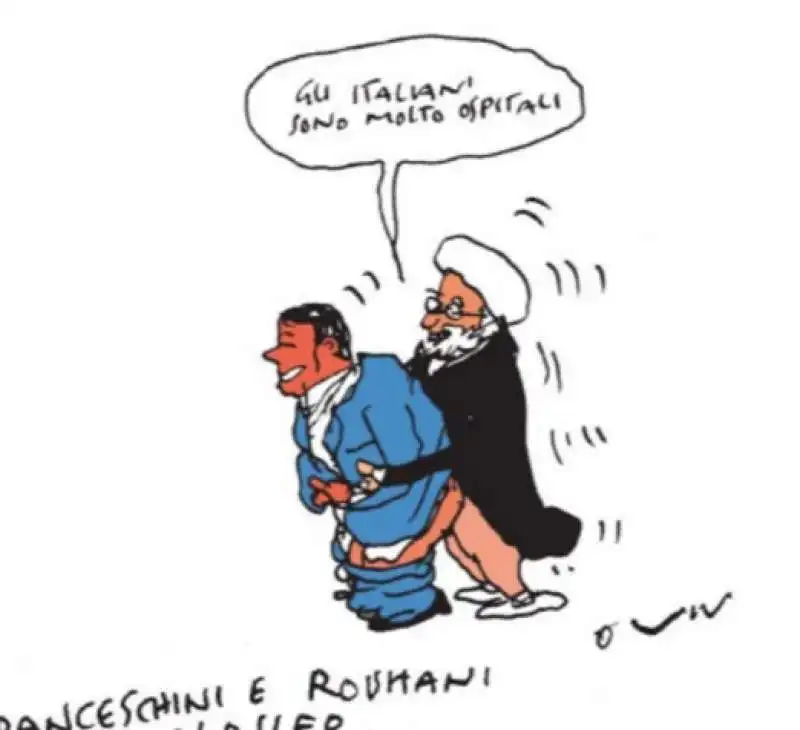 VIGNETTA DI VINCINO - RENZI E ROHANI