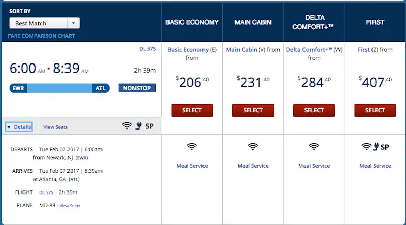 basic economy delta