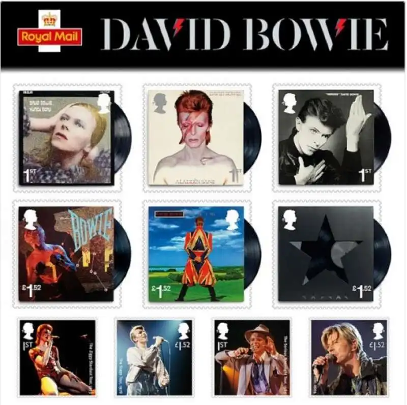 FRANCOBOLLI ROYAL MAIL DEDICATI A DAVID BOWIE 