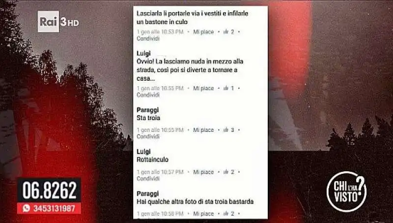 GLI INSULTI FACEBOOK LETTI DA FEDERICA SCIARELLI A CHI L HA VISTO