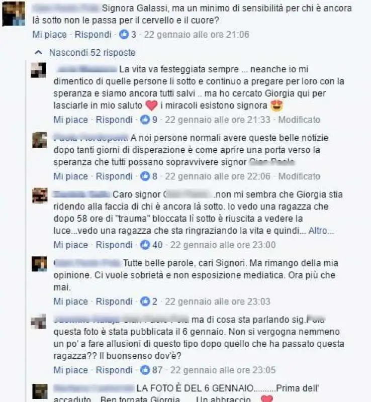 Insulti a Giorgia Galassi