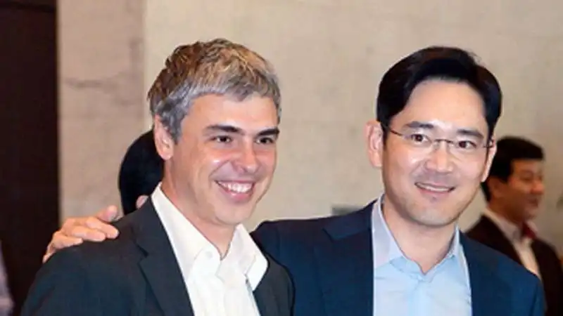 jay y lee di samsung con larry page di google