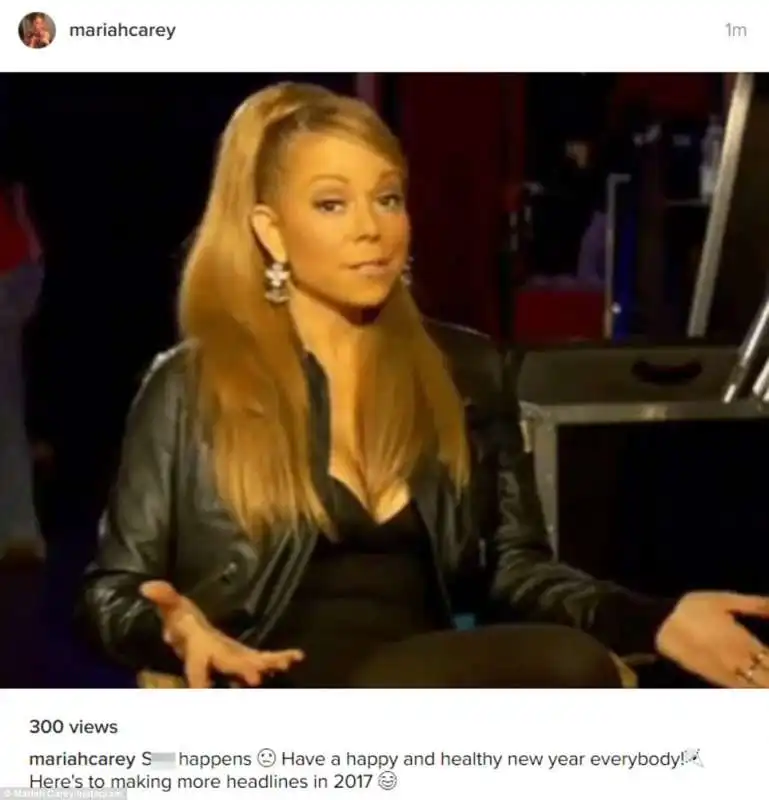 mariah carey su instagram dopo l incidente di capodanno