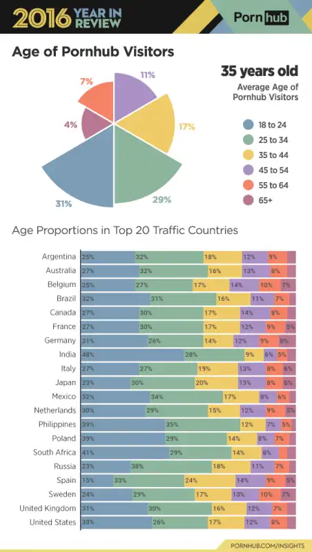 pornhub report 2016   pubblico per eta