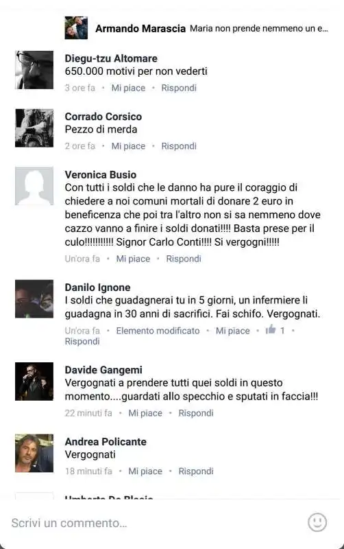 shitstorm contro carlo conti  2