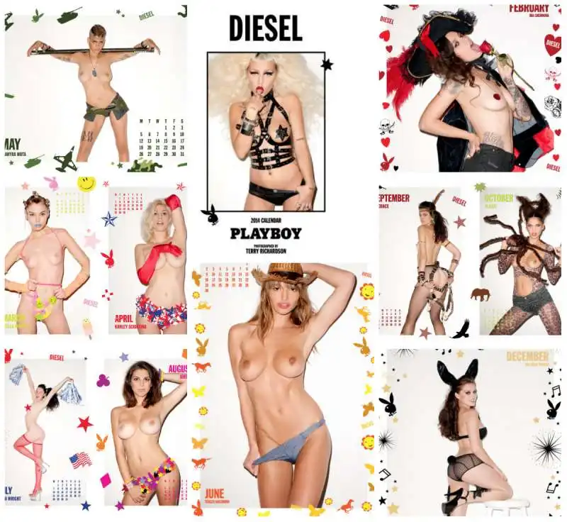 calendario  diesel playboy by terry richardson 