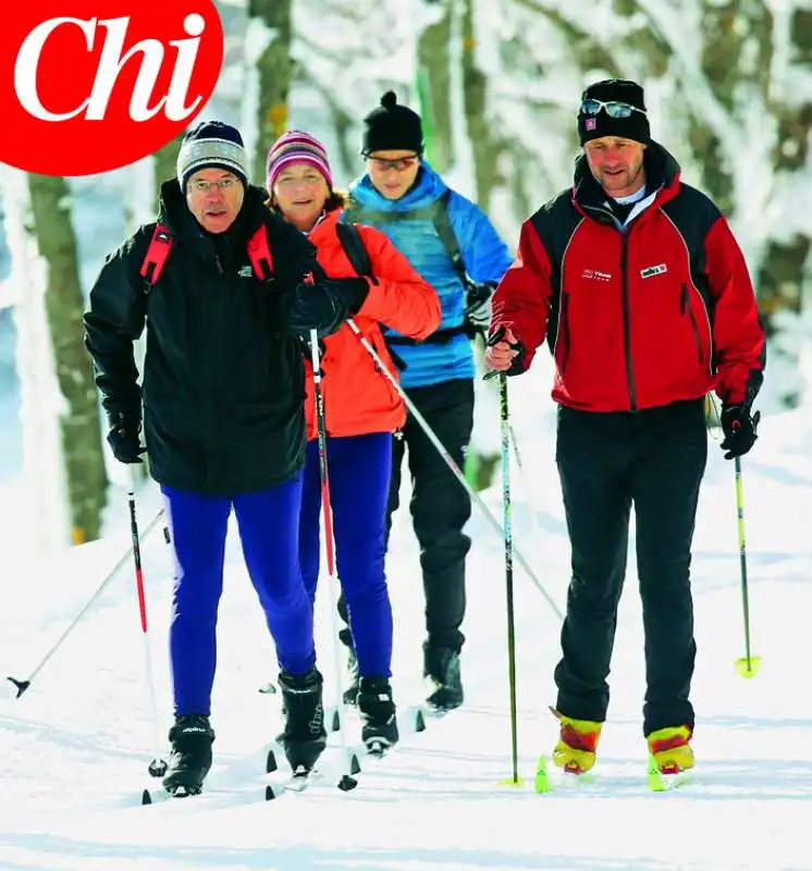 GENTILONI IN MONTAGNA A SCIARE