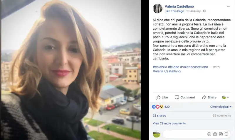 la pagina fb di valeria castellano 