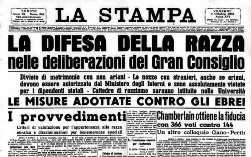 LE LEGGI RAZZIALI DEL FASCISMO    