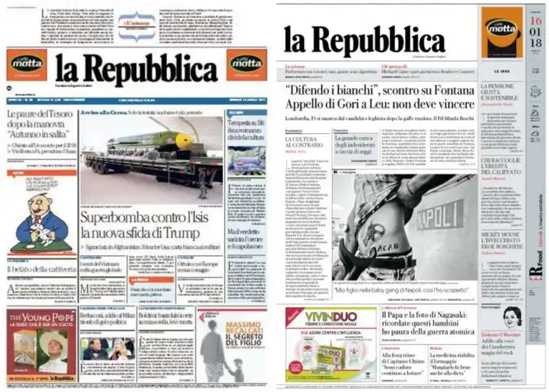 repubblica prima e dopo il restyling