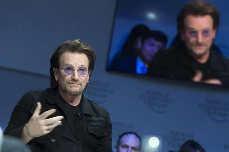 Bono a Davos per il World Economic Forum 