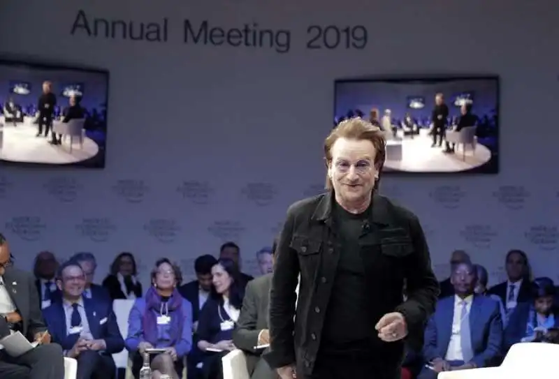 Bono a Davos per il World Economic Forum 