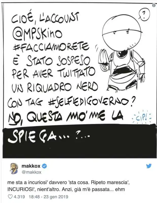 la solidarieta' di makkox a marco skino