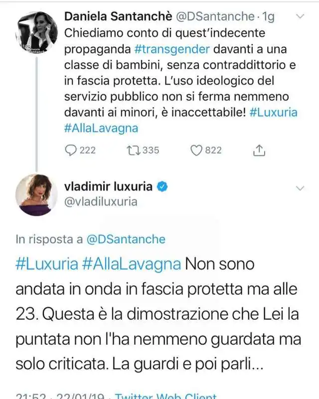 SANTANCHE VS LUXURIA PER LA TRASMISSIONE ALLA LAVAGNA