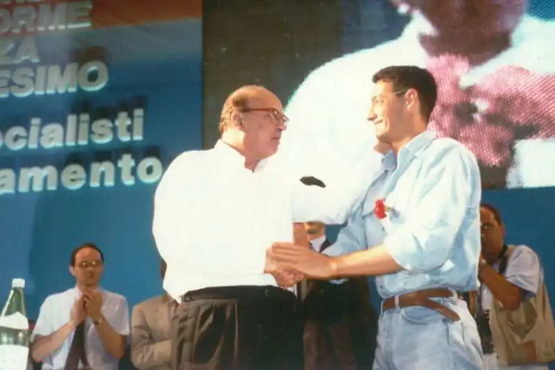 1991. bettino craxi congresso nazionale bologna 3 con luca josi