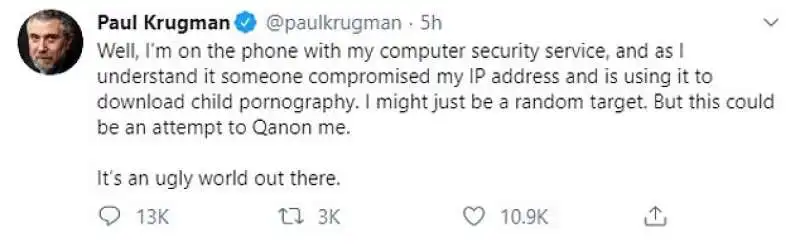 il tweet di paul krugman