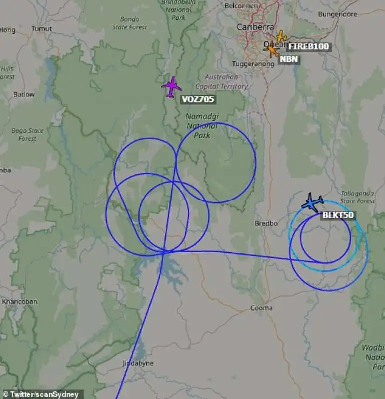 la rotta dell'aereo di coulson aviation scomparso in australia