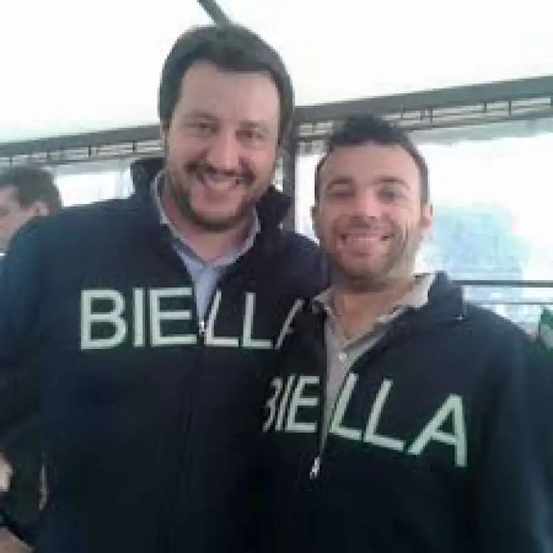 matteo salvini con il vicesindaco di biella giacomo moscarola