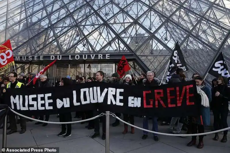 sciopero al museo del louvre