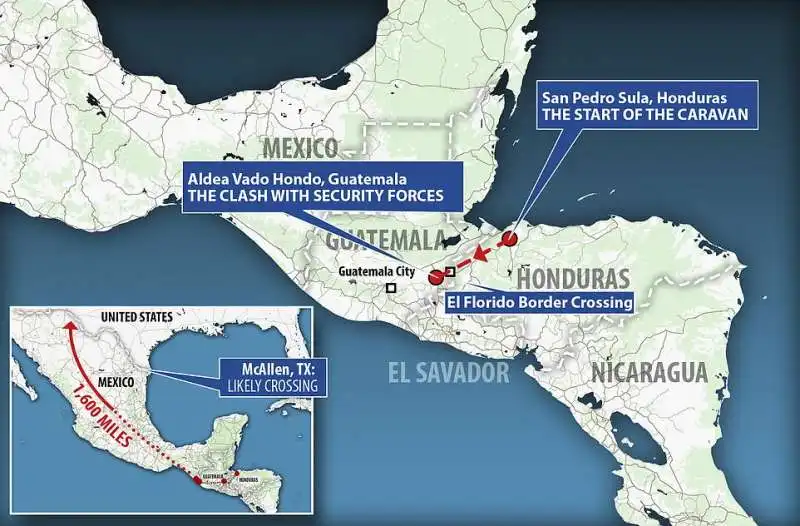 carovana di migranti honduras e guatemala diretti verso gli usa 