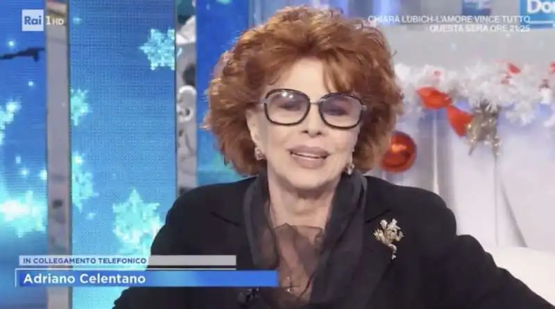 celentano chiama domenica in per fare gli auguri a giovanna ralli