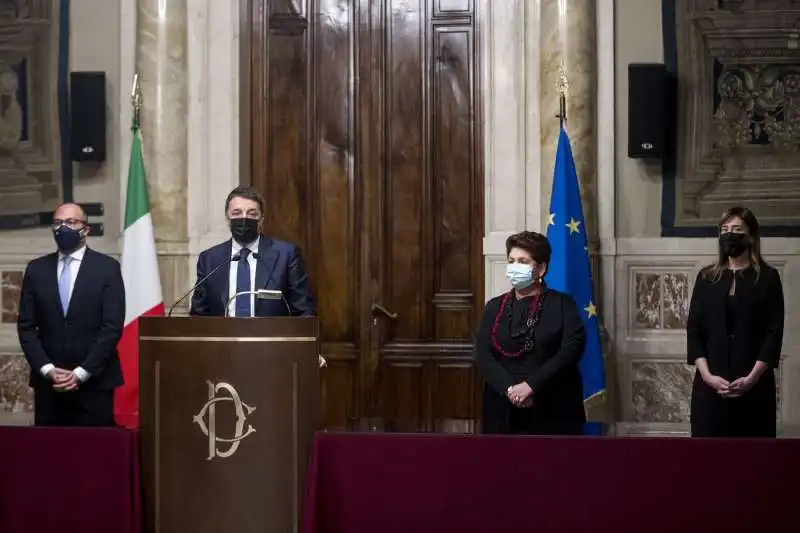 DAVIDE FARAONE MATTEO RENZI TERESA BELLANOVA MARIA ELENA BOSCHI