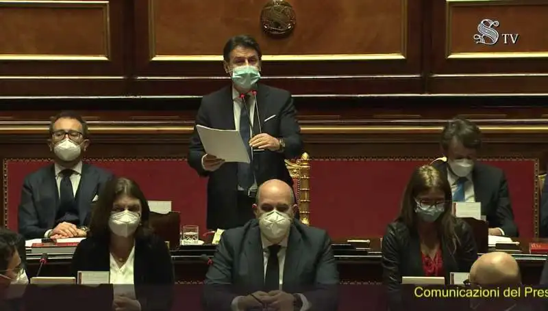 GIUSEPPE CONTE PARLA AL SENATO