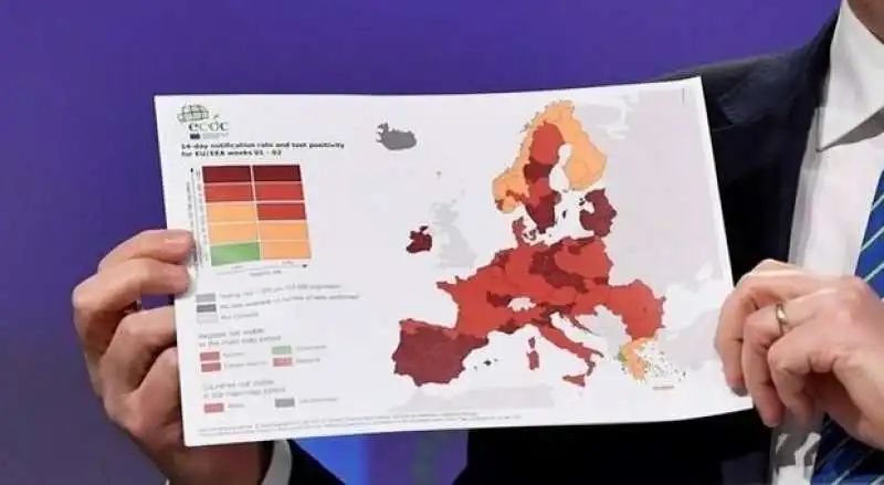 LA MAPPA DEL RISCHIO COVID IN EUROPA DELL ECDC