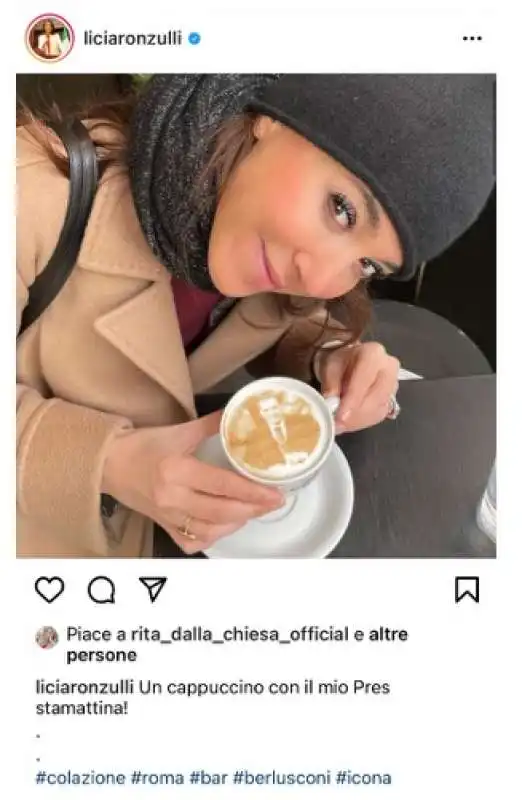 licia ronzulli e il cappucino con berlusconi 