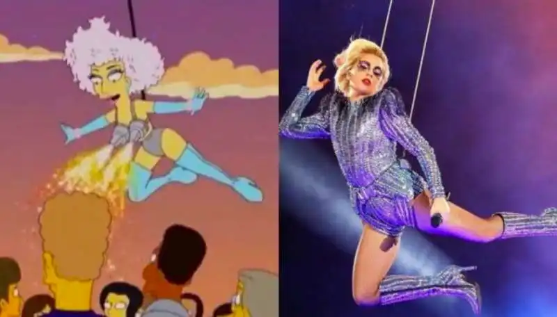 lo show di lady gaga al super bowl previsto dai simpson