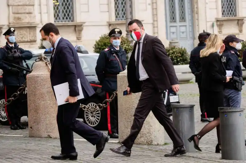 MATTEO SALVINI ARRIVA AL QUIRINALE 