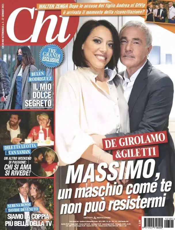 nunzia de girolamo e massimo giletti in copertina su chi 