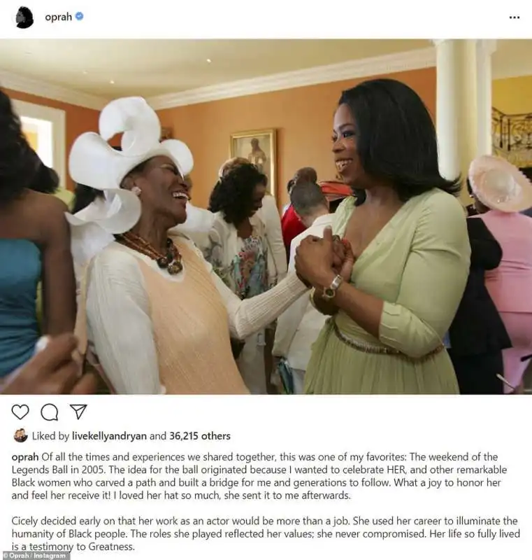 oprah winfrey ricorda cicely tyson 